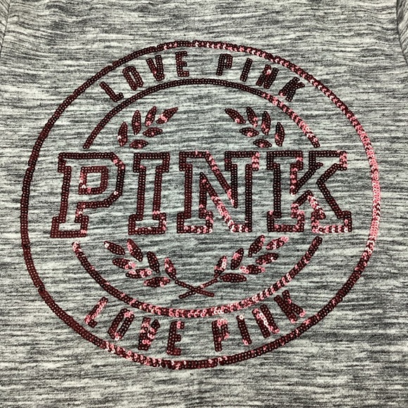 Victoria’s Secret PINK Gray Full Zip Bling Hoodie - Picture 6 of 10